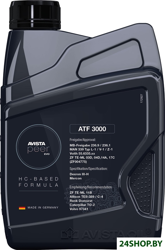 Трансмиссионное масло Avista PEER EVO ATF 3000 1л Трансмиссионное масло Avista PEER EVO ATF 3000 1л