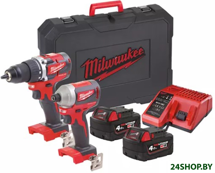 Набор электроинструмента Milwaukee M18 CBLPP2B-402C 4933464593 (шуруповерт, винтоверт, 2 АКБ, кейс) Набор электроинструмента Milwaukee M18 CBLPP2B-402C 4933464593 (шуруповерт, винтоверт, 2 АКБ, кейс)