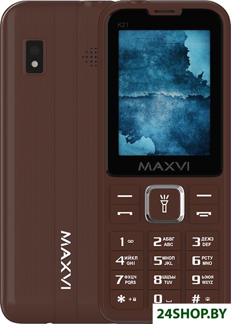 Кнопочный телефон Maxvi K21 (коричневый) Кнопочный телефон Maxvi K21 (коричневый)