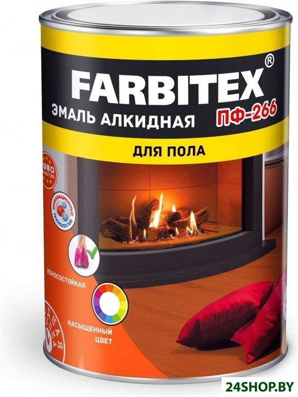 Эмаль Farbitex ПФ-266 2.7 кг (желто-коричневый) Эмаль Farbitex ПФ-266 2.7 кг (желто-коричневый)