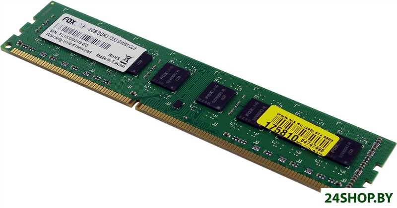 Оперативная память Foxline 8GB DDR3 PC3-10600 FL1333D3U9-8G Оперативная память Foxline 8GB DDR3 PC3-10600 FL1333D3U9-8G