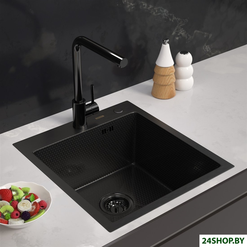 Кухонная мойка ARFEKA ECO AR 450*500 BLACK PVD NANO DECOR Кухонная мойка ARFEKA ECO AR 450*500 BLACK PVD NANO DECOR