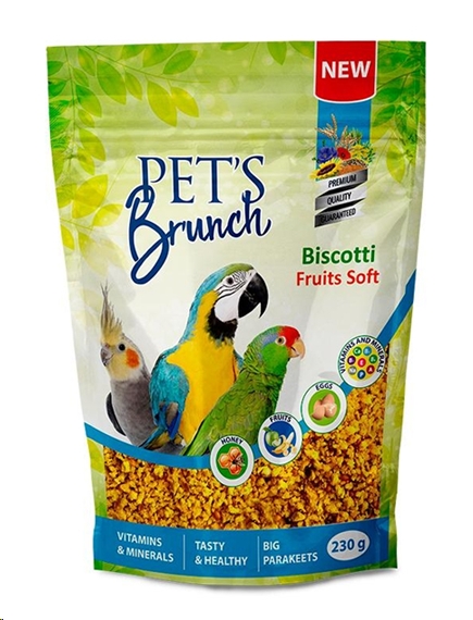 Корм сухой для птиц всех видов Pet's Brunch Biscotti Fruits Soft (230 г) Корм сухой для птиц всех видов Pet's Brunch Biscotti Fruits Soft (230 г)