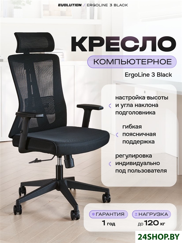 Офисное кресло Evolution ErgoLine 3 (черный) Офисное кресло Evolution ErgoLine 3 (черный)