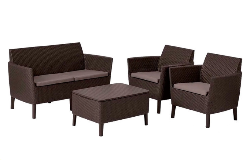 Комплект садовой мебели Keter Salemo 2-sofa Set 236844 (коричневый) Комплект садовой мебели Keter Salemo 2-sofa Set 236844 (коричневый)