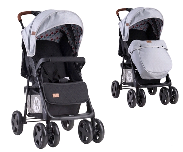 Коляска прогулочная Lorelli Ines (grey/black cross) (10021532087) Коляска прогулочная Lorelli Ines (grey/black cross) (10021532087)