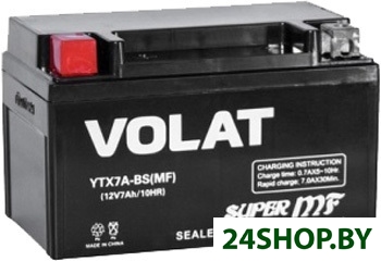 Мотоциклетный аккумулятор VOLAT YTX7A-BS (7 А·ч) Мотоциклетный аккумулятор VOLAT YTX7A-BS (7 А·ч)
