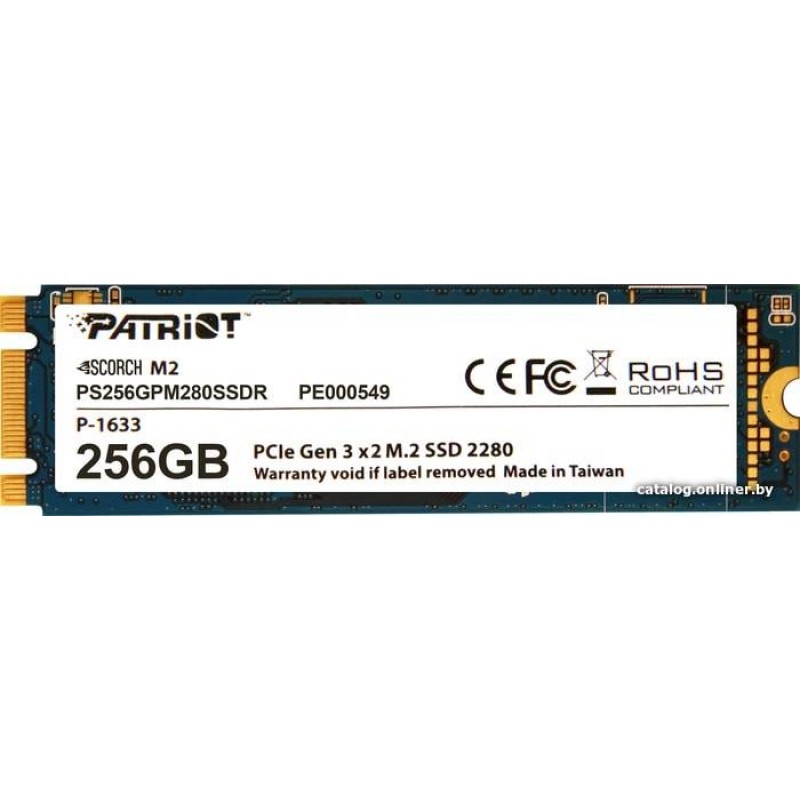 SSD Patriot Scorch M.2 256GB PS256GPM280SSDR SSD Patriot Scorch M.2 256GB PS256GPM280SSDR