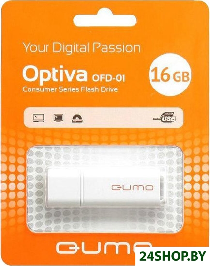 Флеш-память QUMO Optiva 01 16GB Белый Флеш-память QUMO Optiva 01 16GB Белый