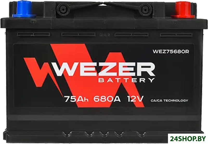 Автомобильный аккумулятор Wezer WEZ75680R (75 А·ч) Автомобильный аккумулятор Wezer WEZ75680R (75 А·ч)