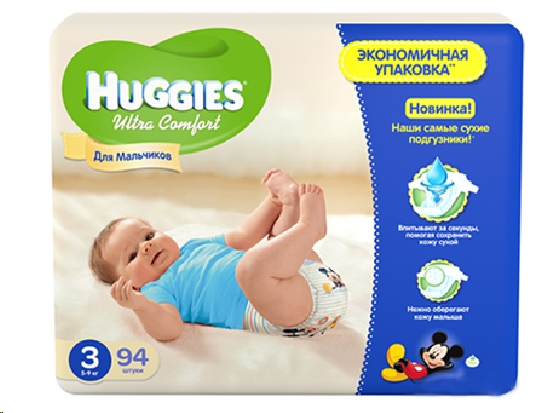 Подгузники Huggies Huggies Ultra Comfort 3 для мальчиков (94 шт) Подгузники Huggies Huggies Ultra Comfort 3 для мальчиков (94 шт)
