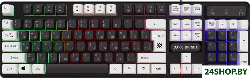 Клавиатура Defender Dark Knight GK-077 (45077) (белый/черный) Клавиатура Defender Dark Knight GK-077 (45077) (белый/черный)