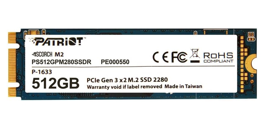 SSD Patriot Scorch M.2 512GB PS512GPM280SSDR SSD Patriot Scorch M.2 512GB PS512GPM280SSDR