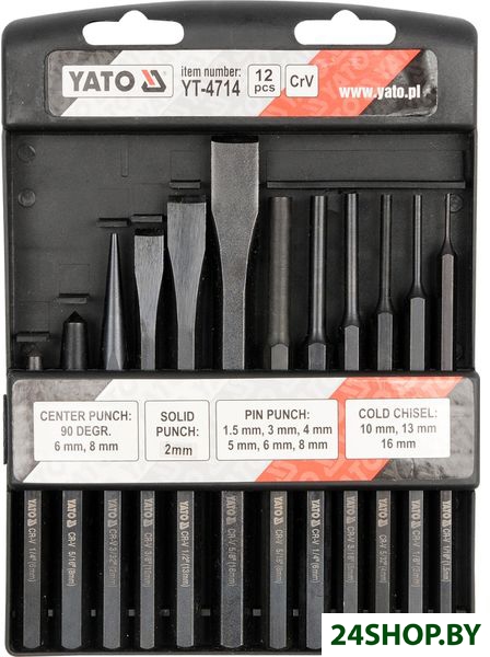 Набор зубил Yato YT-4714 (12 предметов) Набор зубил Yato YT-4714 (12 предметов)