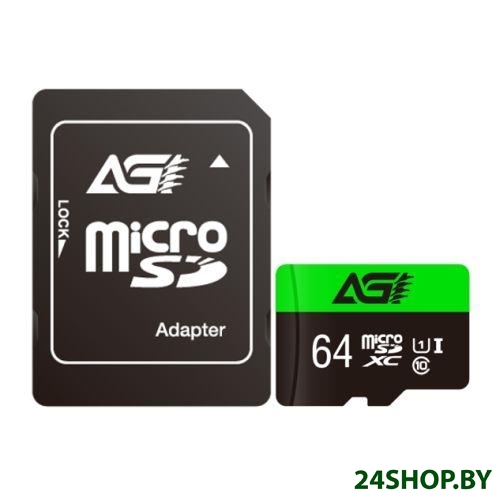 Карта памяти AGI TF138 microSDXC AGI064GU1TF138 64GB (с адаптером) Карта памяти AGI TF138 microSDXC AGI064GU1TF138 64GB (с адаптером)