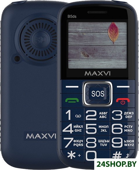 Кнопочный телефон Maxvi B5ds (синий) Кнопочный телефон Maxvi B5ds (синий)