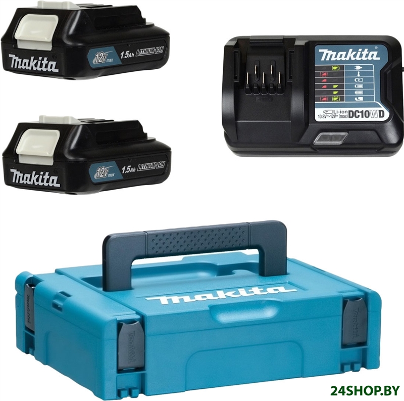 Аккумулятор с зарядным устройством Makita BL1016 + DC10WD (12В/1.5 Ah + 10.8-12В) Аккумулятор с зарядным устройством Makita BL1016 + DC10WD (12В/1.5 Ah + 10.8-12В)