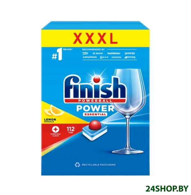 Таблетки для посудомоечной машины FINISH Powerball Power Essential лимон (112 шт) Таблетки для посудомоечной машины FINISH Powerball Power Essential лимон (112 шт)