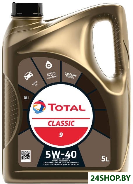 Моторное масло Total Classic 9 5W-40 5л Моторное масло Total Classic 9 5W-40 5л