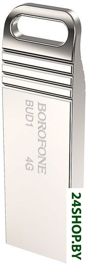 USB Flash Borofone BUD1 4GB (серебристый) USB Flash Borofone BUD1 4GB (серебристый)