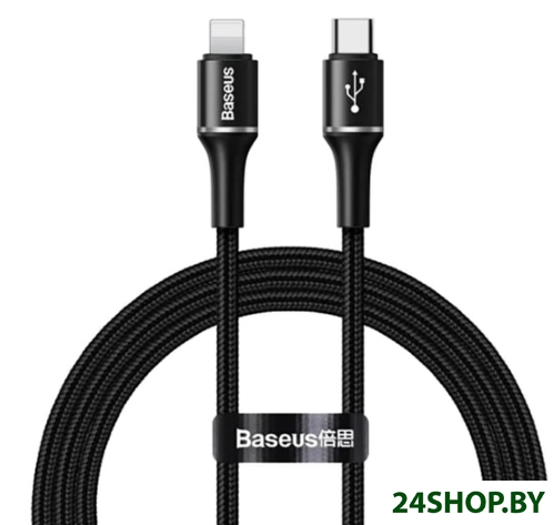 Кабель Baseus CATLGH-01 USB Type-C - Lightning (1 м, черный) Кабель Baseus CATLGH-01 USB Type-C - Lightning (1 м, черный)