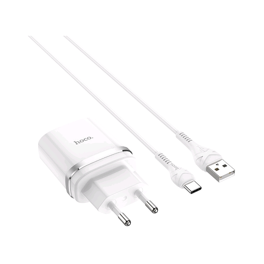 Сетевое зарядное Hoco C12Q USB Type-C (белый) Сетевое зарядное Hoco C12Q USB Type-C (белый)