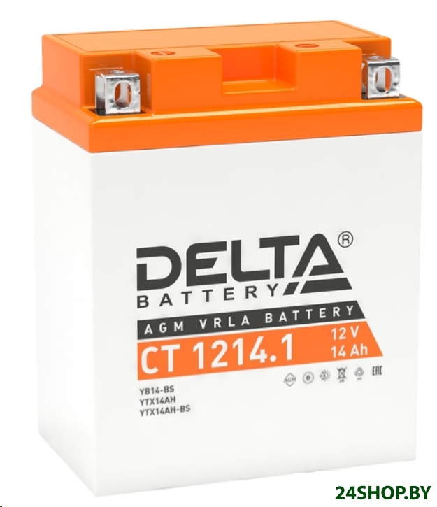Мотоциклетный аккумулятор Delta CT 1214.1 (YB14-BS, YTX14AH, YTX14AH-BS) (14 А·ч) Мотоциклетный аккумулятор Delta CT 1214.1 (YB14-BS, YTX14AH, YTX14AH-BS) (14 А·ч)