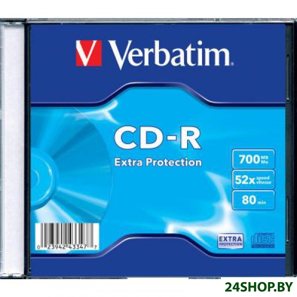 Диск CD-R Verbatim 700Mb 52x Slim case (43347) Диск CD-R Verbatim 700Mb 52x Slim case (43347)