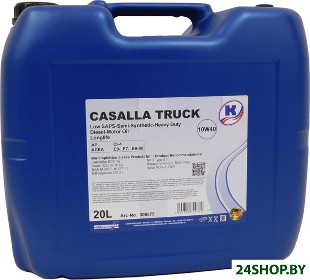 Моторное масло Kuttenkeuler Casalla Truck 10W-40 20л Моторное масло Kuttenkeuler Casalla Truck 10W-40 20л