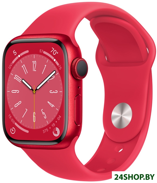 Умные часы Apple Watch Series 8 41 мм (алюминиевый корпус, красный/красный, спортивный силиконовый р Умные часы Apple Watch Series 8 41 мм (алюминиевый корпус, красный/красный, спортивный силиконовый р