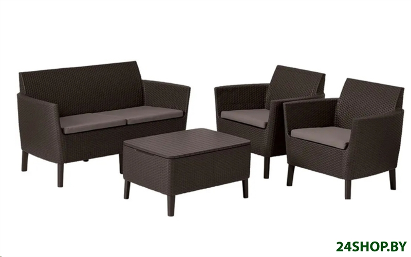 Комплект садовой мебели Keter Salemo 2-Sofa Set 253228 (коричневый) Комплект садовой мебели Keter Salemo 2-Sofa Set 253228 (коричневый)