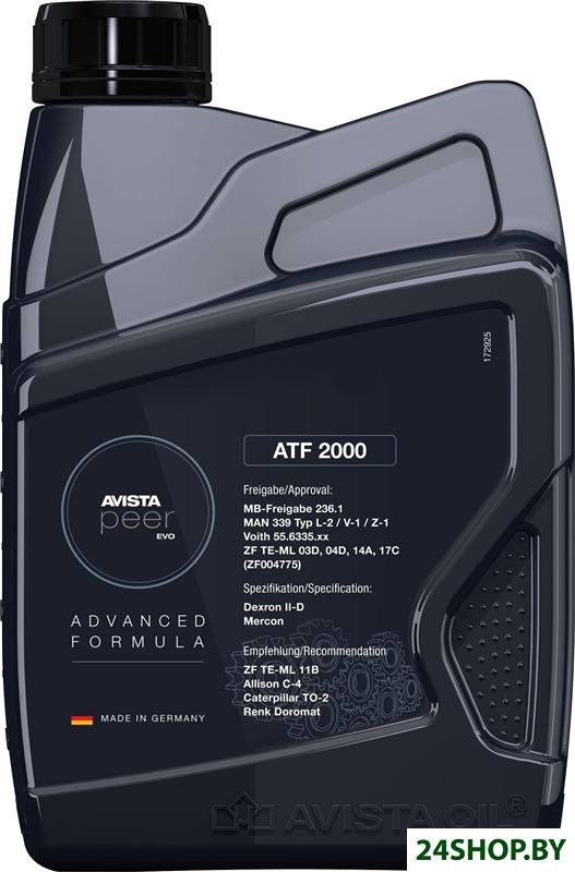 Трансмиссионное масло Avista PEER EVO ATF 2000 1л Трансмиссионное масло Avista PEER EVO ATF 2000 1л