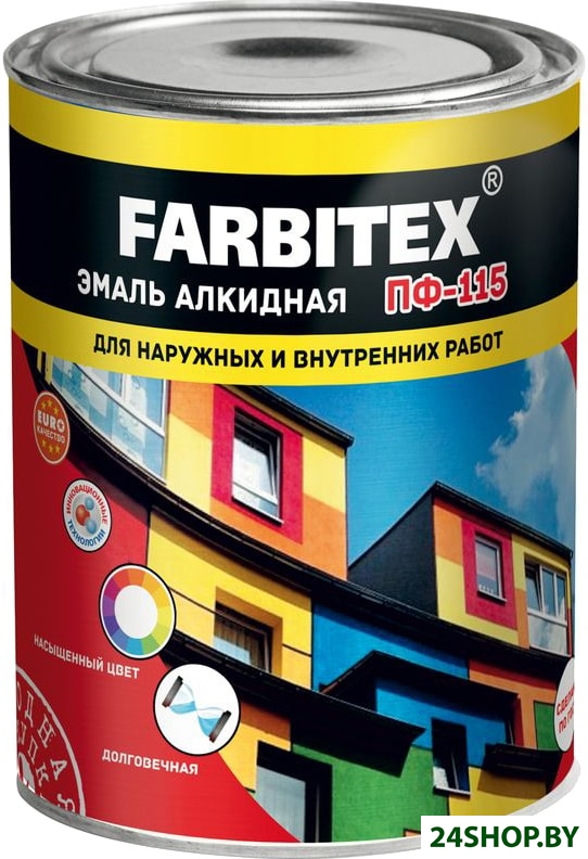 Эмаль Farbitex ПФ-115 0.8 кг (матовый белый) Эмаль Farbitex ПФ-115 0.8 кг (матовый белый)