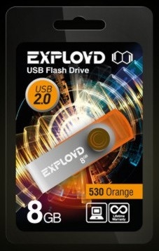 USB флэш-накопитель EXPLOYD 530 8GB оранжевый USB флэш-накопитель EXPLOYD 530 8GB оранжевый