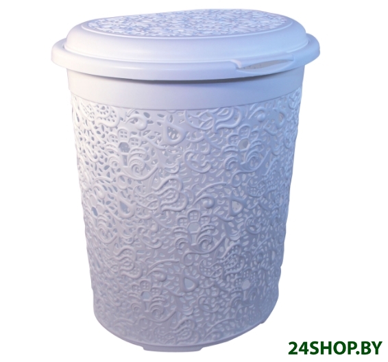 Корзина для белья IDEA КРУЖЕВО 50 л (белый) (М2603) Корзина для белья IDEA КРУЖЕВО 50 л (белый) (М2603)