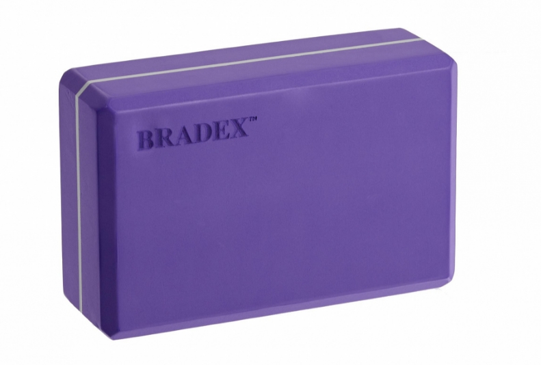 Блок для йоги BRADEX SF 0409 (фиолетовый) Блок для йоги BRADEX SF 0409 (фиолетовый)