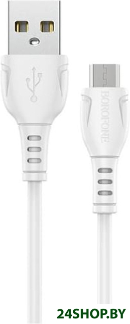 Кабель Borofone BX51 USB type-A - microUSB (1 м, белый) Кабель Borofone BX51 USB type-A - microUSB (1 м, белый)