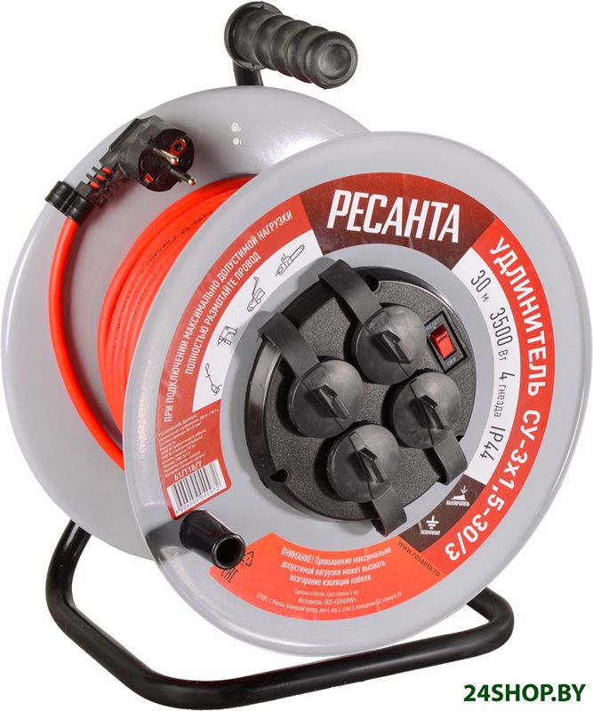Удлинитель на катушке Ресанта СУ-3x1.5-30/3 Удлинитель на катушке Ресанта СУ-3x1.5-30/3