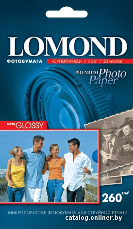 Фотобумага Lomond Super Glossy Bright A6 260 г/кв.м. 20 листов (1103131) Фотобумага Lomond Super Glossy Bright A6 260 г/кв.м. 20 листов (1103131)