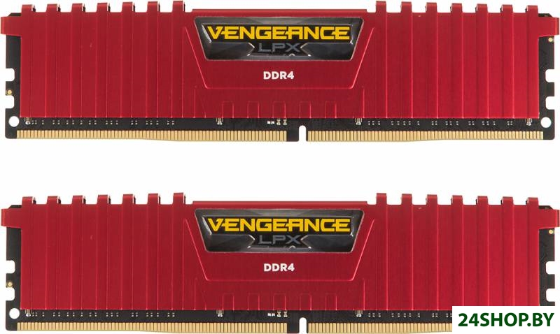 Оперативная память CORSAIR Vengeance LPX Red 2x4GB DDR4 PC4-21300 (CMK8GX4M2A2666C16R) Оперативная память CORSAIR Vengeance LPX Red 2x4GB DDR4 PC4-21300 (CMK8GX4M2A2666C16R)