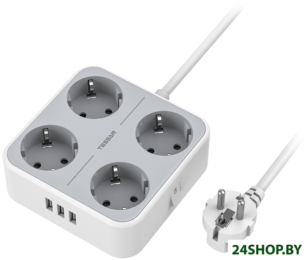 Сетевой фильтр Tessan TS-302 (серый) Сетевой фильтр Tessan TS-302 (серый)