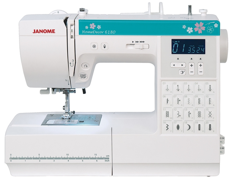 Швейная машина JANOME HomeDecor 6180 (белый/зеленый) Швейная машина JANOME HomeDecor 6180 (белый/зеленый)