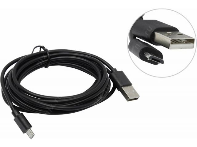 Кабель Defender USB 2.0 micro-B 3м Black (87469) Кабель Defender USB 2.0 micro-B 3м Black (87469)