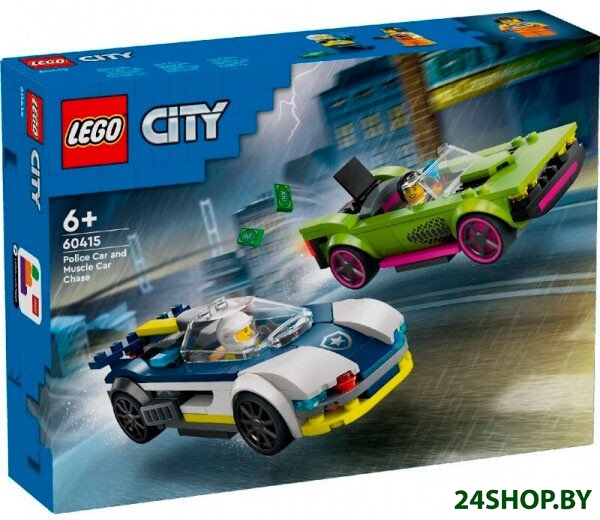 Конструктор LEGO City 60415 Погоня на полицейской машине и маслкаре Конструктор LEGO City 60415 Погоня на полицейской машине и маслкаре