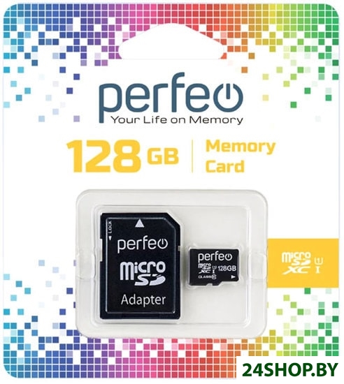 Карта памяти Perfeo microSDXC PF128GMCSX10U1A 128GB (с адаптером) Карта памяти Perfeo microSDXC PF128GMCSX10U1A 128GB (с адаптером)