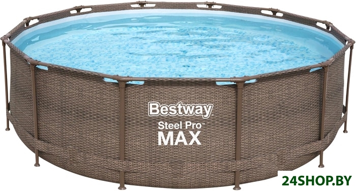 Каркасный бассейн Bestway Steel Pro MAX Ротанг 56709 (366х100, с фильтр-насосом) Каркасный бассейн Bestway Steel Pro MAX Ротанг 56709 (366х100, с фильтр-насосом)