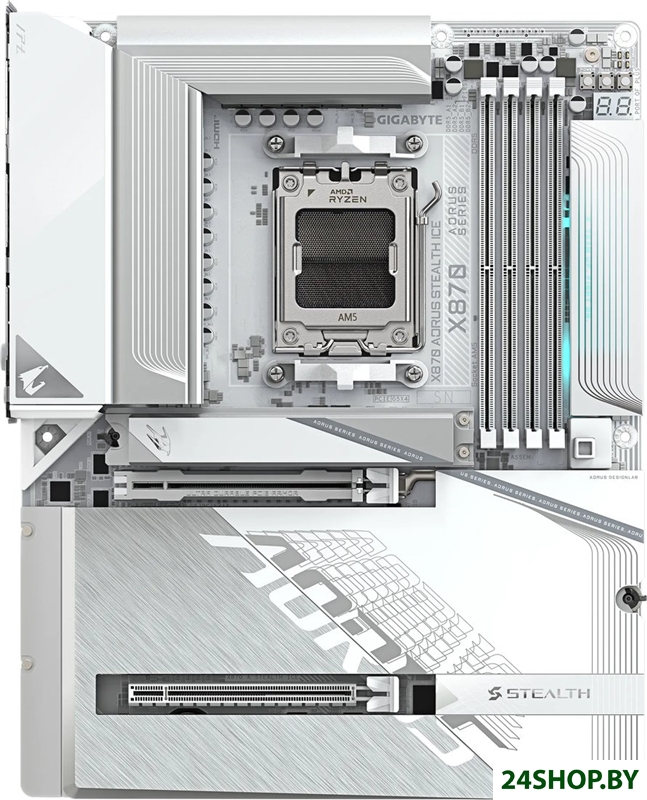 Материнская плата Gigabyte X870 Aorus Stealth Ice Материнская плата Gigabyte X870 Aorus Stealth Ice