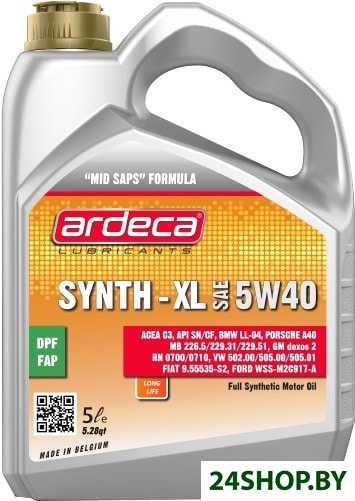 Моторное масло Ardeca SYNTH-XL 5W-40 5л Моторное масло Ardeca SYNTH-XL 5W-40 5л