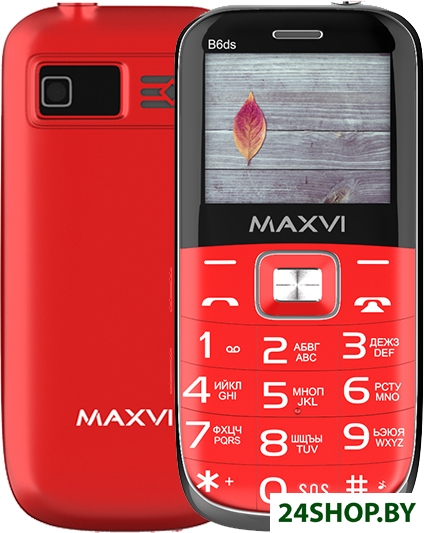 Кнопочный телефон Maxvi B6ds (красный) Кнопочный телефон Maxvi B6ds (красный)