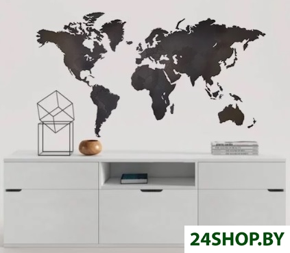 Пазл Woodary Карта мира XL 3203 (черный) Пазл Woodary Карта мира XL 3203 (черный)